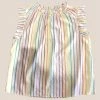 Wanderlust By Abby Multi Color Stripe Flutter Sleeve Top NEW