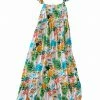 Wanderlust By Abby Botanical Print Ruffle Dress NEW