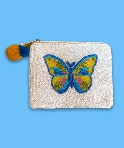 Wanderlust By Abby NEW Blue Butterfly Pouch