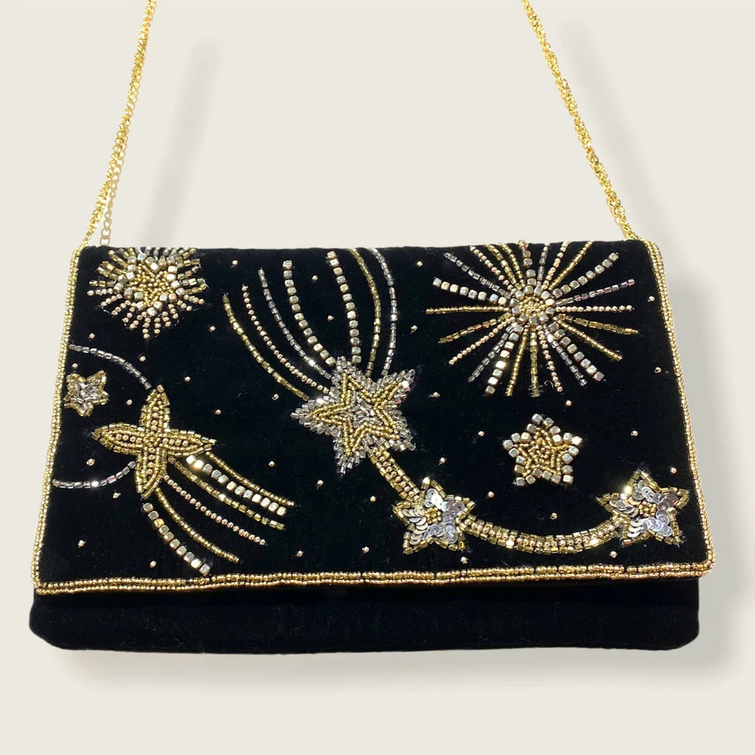 Wanderlust By Abby NEW Starry Night Velvet Beaded Purse 3 Wanderlust By Abby NEW Starry Night Velvet Beaded Purse