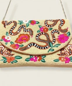 Wanderlust By Abby Snake Embroidered Beaded Purse