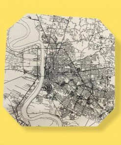 Wanderlust By Abby Baton Rouge Map Coaster Set NEW