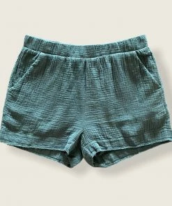 Wanderlust By Abby NEW Teal Gauze Elastic Shorts