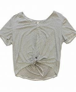 Wanderlust By Abby Tied Front Striped Tee