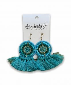 Wanderlust By Abby Teal Beaded Fray Tassels