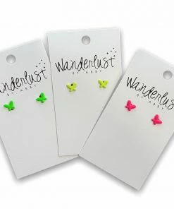 Wanderlust By Abby Mini Neon Butterfly Studs NEW