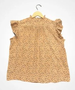 Wanderlust By Abby Cheetah Flutter Sleeve Top