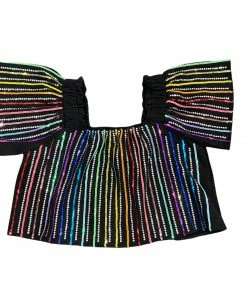 Queen Of Sparkles QOS Rhinestone Sweatshirt Flutter Top