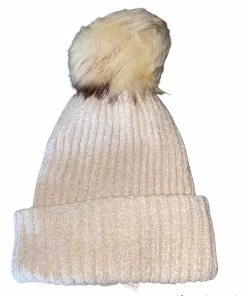 Wanderlust By Abby SALE Ivory Ribbed Beanie