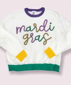 NEW Queen Of Sparkles Mardi Gras Sweater