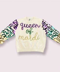 Queen Of Sparkles Queen Of Mardi Sweater NEW