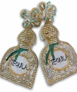 Wanderlust By Abby NEW Beaded Alcohol Bottle Earrings