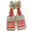 Wanderlust By Abby NEW Beaded Alcohol Bottle Earrings