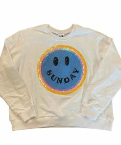 Queen Of Sparkles NEW QOS Sunday Smiley Face Sweater