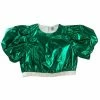 Queen Of Sparkles QOS Green Metallic Top NEW