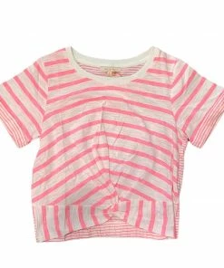 Wanderlust By Abby NEW Striped Tie Front Knit Cropped Top