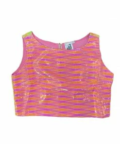 Queen Of Sparkles NEW QOS Neon Sequin Stripe Top