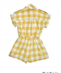 Wanderlust By Abby NEW Yellow Gingham Romper