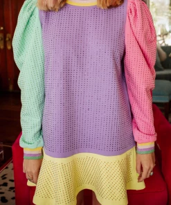 Queen Of Sparkles Colorblock Sweatshirt Dress