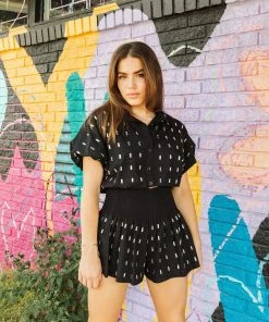 Queen Of Sparkles NEW Black Cotton Rhinestone Bubble Top