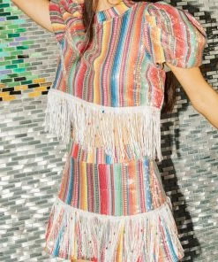 Queen Of Sparkles NEW QOS Blanket Fringe Skirt