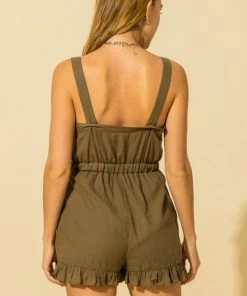 Wanderlust By Abby NEW Sleeveless Button Detail Romper