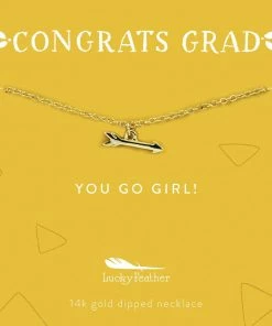 Lucky Feather You Go Girl Arrow Necklace