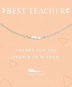 Lucky Feather NEW 3 Little Pearls Necklace