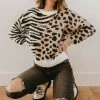 Wanderlust By Abby CLOTHING Color Block Animal Print Sweater