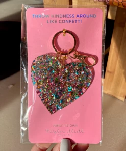 Wanderlust By Abby NEW Confetti Acrylic Heart Keychain