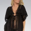 Wanderlust By Abby NEW Black Crochet Cover Up