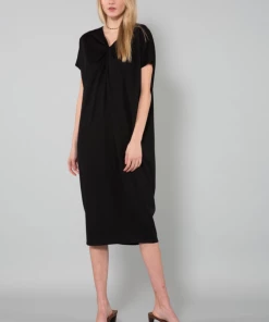 Wanderlust By Abby NEW Black Twist Short Sleeve Maxi Dress