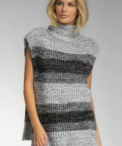 Wanderlust By Abby Sleeveless Black And Gray Sweater NEW