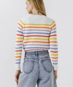 Wanderlust By Abby Multi-Colored Striped Sweater NEW