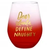 Wanderlust By Abby NEW Define Naughty Jumbo Stemless Wine Glass