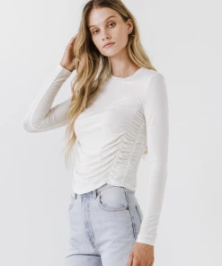 Wanderlust By Abby NEW Ruched Side Knit Top
