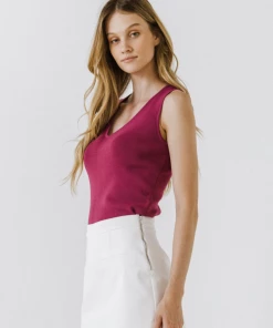 Wanderlust By Abby NEW Basic Sleeveless V-Neck Top