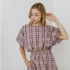 Wanderlust By Abby NEW Plaid Voluminous Crop Top