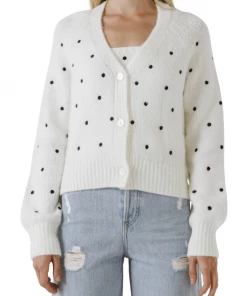 Wanderlust By Abby Polka Dot Knit Cardigan CLOTHING
