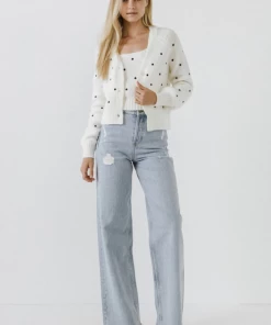 Wanderlust By Abby Polka Dot Knit Cardigan CLOTHING