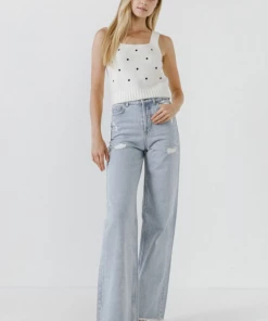 Wanderlust By Abby Dot Sweater Tank Top NEW