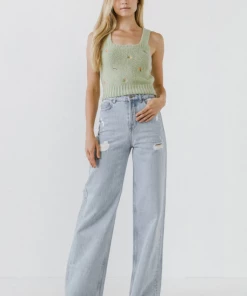 Wanderlust By Abby NEW Embroidered Sweater Tank