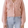 Wanderlust By Abby NEW Floral Embroidered Knit Cardigan