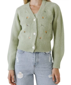 Wanderlust By Abby NEW Floral Embroidered Knit Cardigan