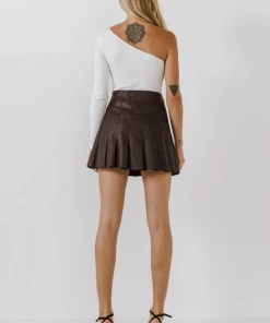 Wanderlust By Abby CLOTHING Pleated Leather Skirt