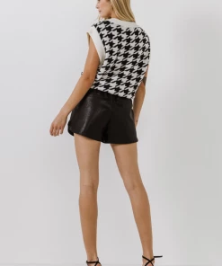 Wanderlust By Abby Houndstooth Sweater Vest NEW