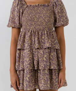 Wanderlust By Abby NEW Purple & Gold Floral Dress