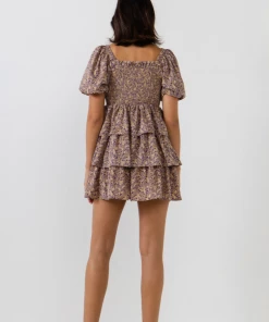 Wanderlust By Abby NEW Purple & Gold Floral Dress