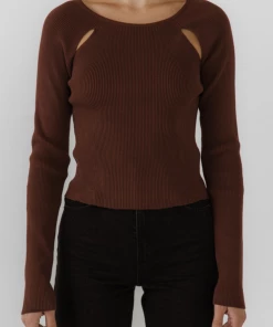 Wanderlust By Abby Double Cut-Out Knit Top NEW