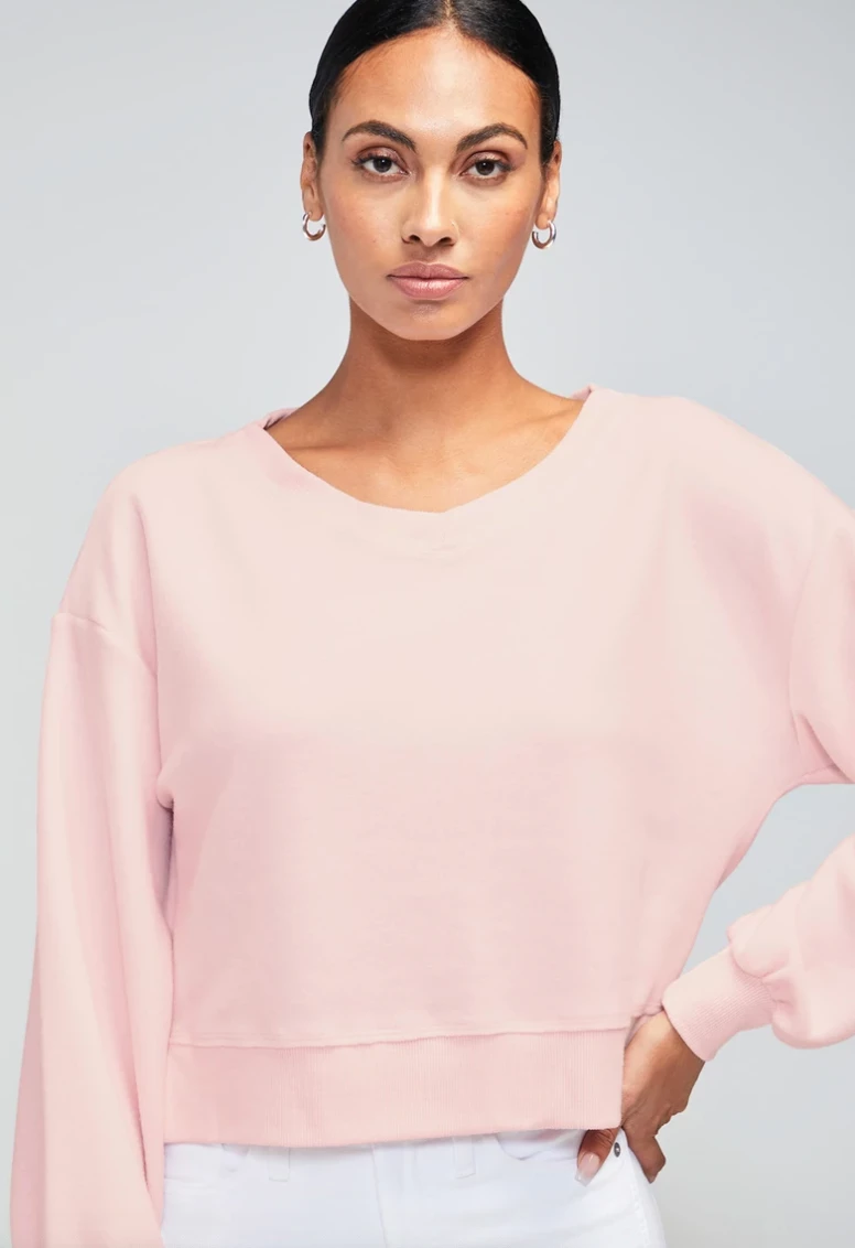 Wanderlust By Abby Pale Pink V-Neck 3 Wanderlust By Abby Pale Pink V-Neck